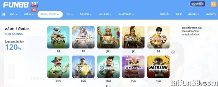 สล็อต fun88 เล่นจากผู้ให้บริการที่มีชื่อเสียง
